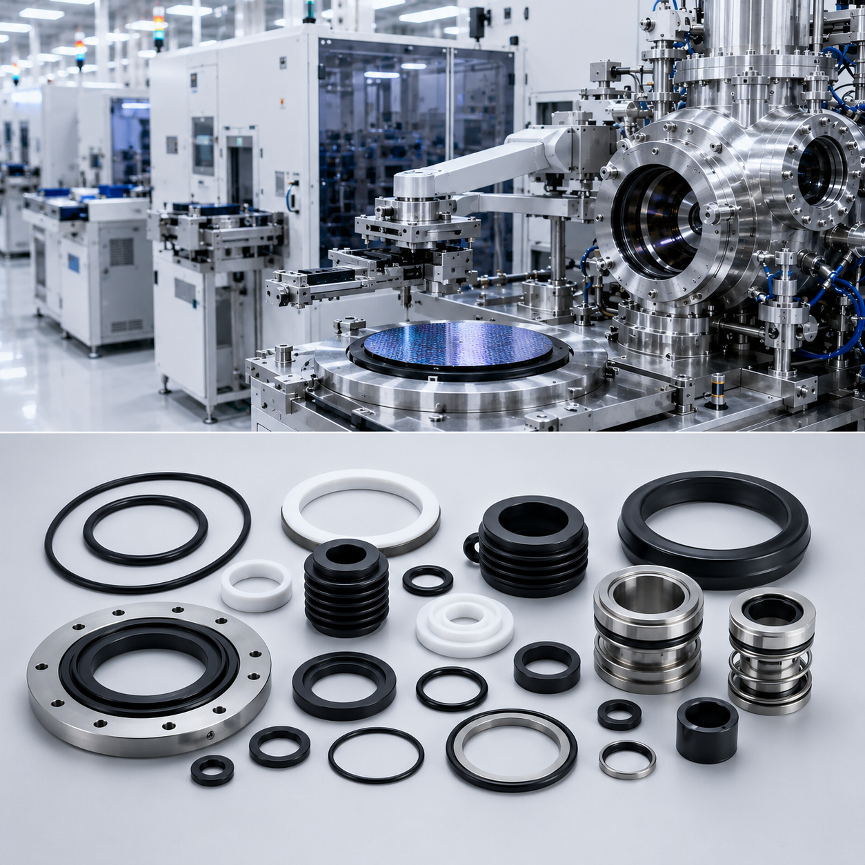 Custom rubber and silicone sealing components for semiconductor equipment